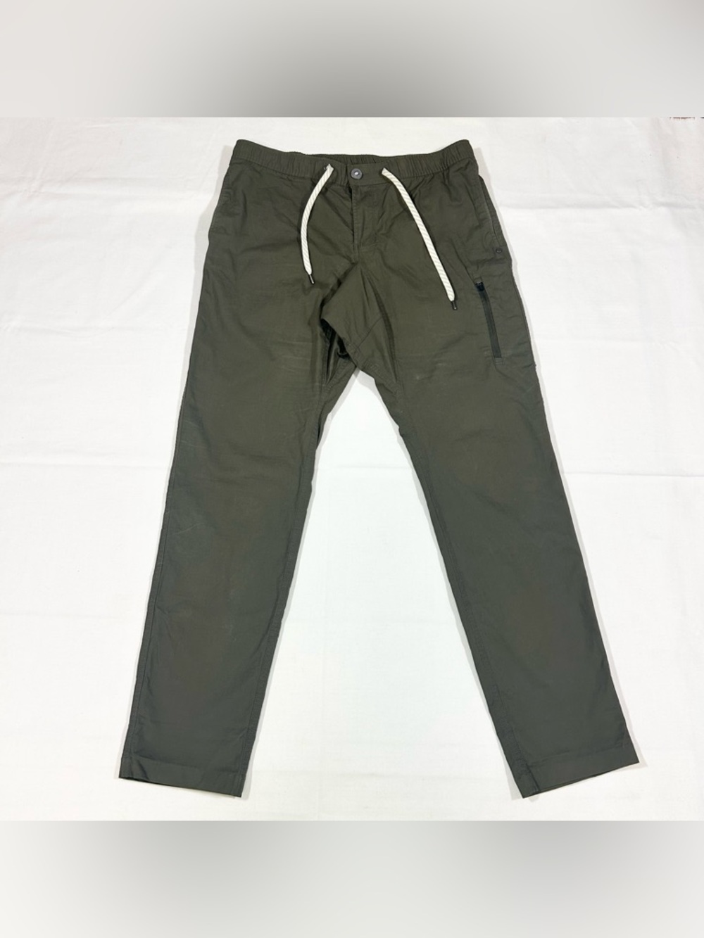 Vuori Men's L Organic Cotton Blend Ripstop Climber Pants Green Gusseted Crotch